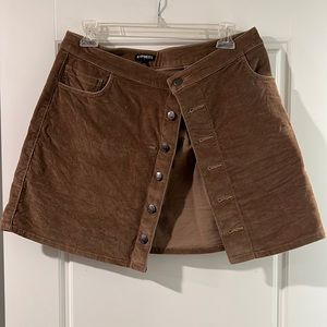 Brown corduroy cotton skirt from Express. Size 8